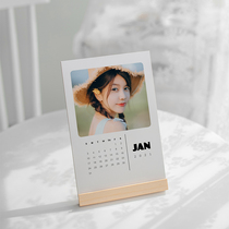 Joy creation stand desk calendar 2021 custom diy creative vertical version wooden calendar shelf photo to map custom