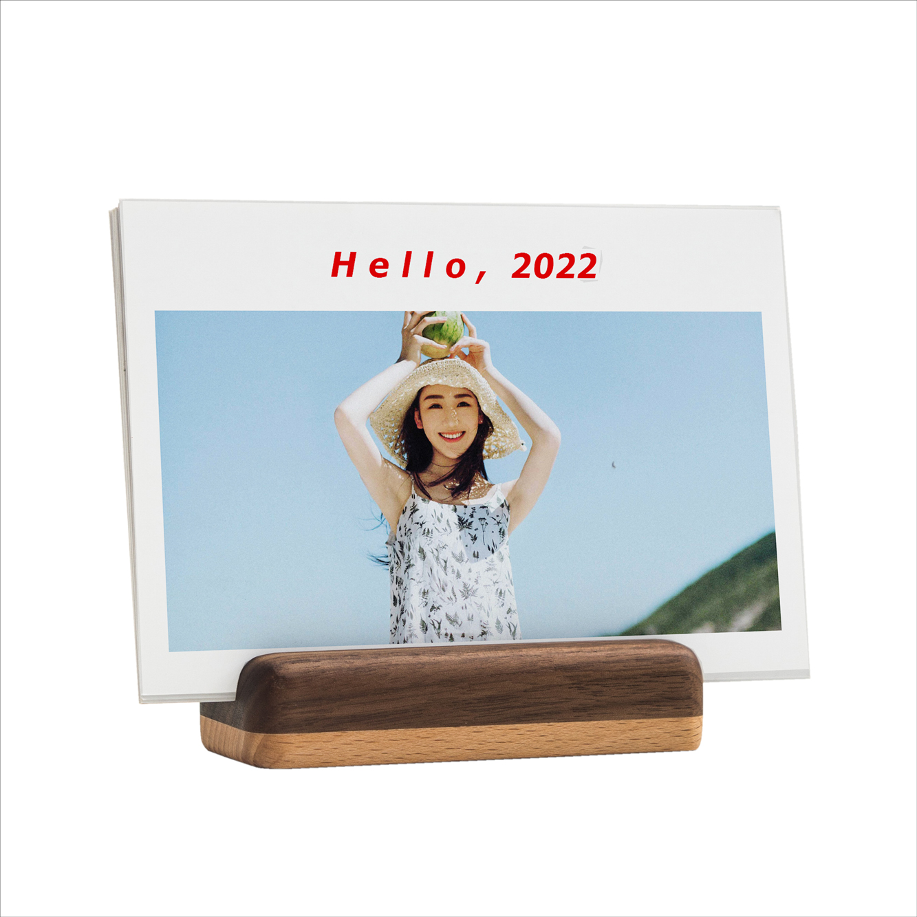 2-in-1 wooden calendar custom 2022 diy creative baby photos homemade corporate calendar to figure custom