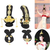 Beauty Guan performance clothes dance headgear wig beauty hair accessories flying hair hair temples classical dance retro Hanfu accessories