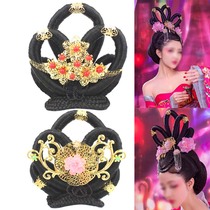 Han and Tang ancient style modeling flying wig headdress Ancient costume Luo Shen Zhen Mi performance jewelry Fairy Change modeling bun