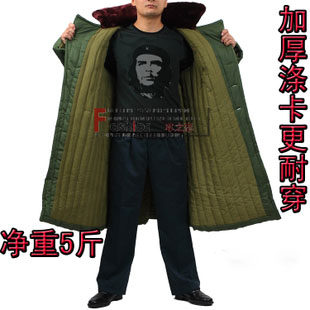 87 long version of the uniform Coat Yellow Cotton Great Coat Security Coat Freezer Special Thickened Warm Cotton Clothes