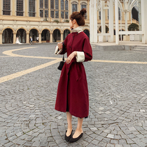 Red bride wedding temperament windbreaker coat female spring and autumn mid-length thin section small man 2022 new spring