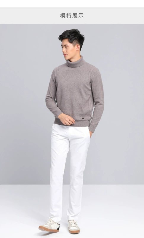 Ordos 1980 mùa thu và mùa đông trang trí cao cổ retro vẽ áo len cashmere dệt kim nam hoang dã - Áo len Cashmere