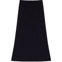 ERDOS elegant knitted pleated skirt 24 summer new womens solid color elastic waist mid-length A-line skirt