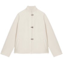 (No dyeing) ERDOS new Chinese style cashmere double-sided woolen jacket 24 autumn new womens loose blouse