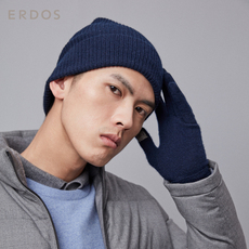 Перчатки erdos 秋冬新品 保暖触屏刺绣男士分指纯羊绒手套