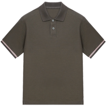 ERDOS silk-cotton blended POLO shirt 2024 early autumn new arrival lapel short-sleeved striped T-shirt for men light and casual