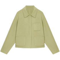 ERDOS fresh green short coat 24 autumn new womens velvet blend double-sided woolen loose top