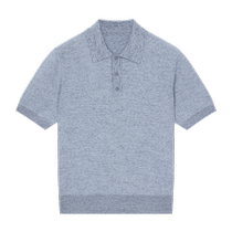 ERDOS silk cotton POLO shirt 2024 early autumn new small lapel short-sleeved mens sweater light and versatile pullover