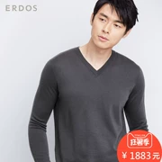 ERDOS mùa thu và mùa đông cashmere worsted V-Cổ ảo áo thun áo thun E176A0016