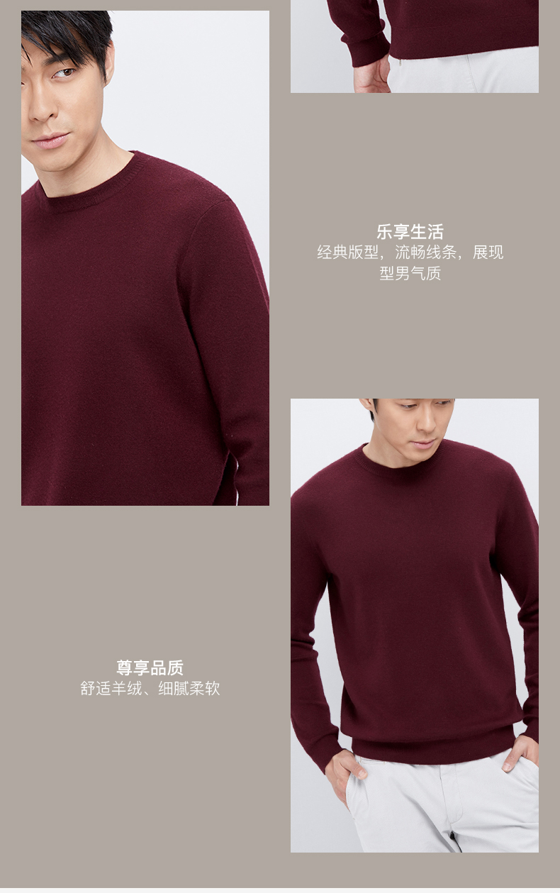 ERDOS mùa thu và mùa đông tinh khiết cashmere worsted vòng cổ đôi kéo nam áo len E174A0053