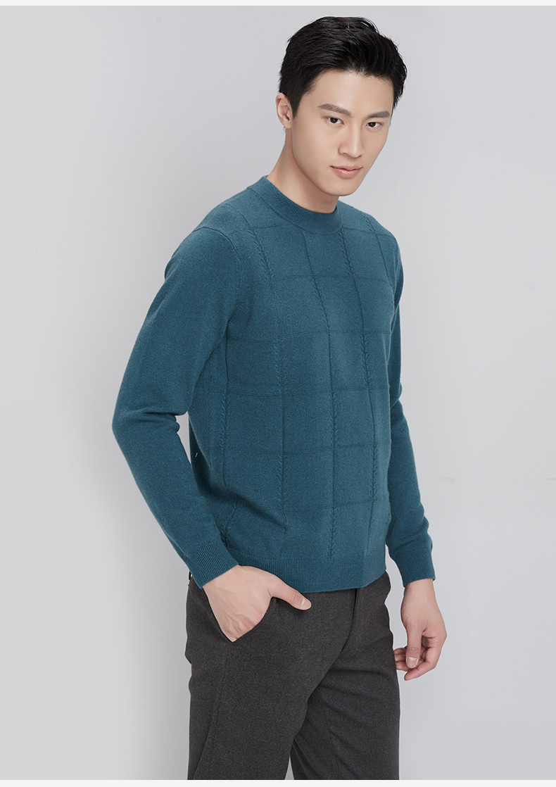 Ordos 17 mùa thu và mùa đông vòng cổ quay hoa mẫu người đàn ông của áo len cashmere Y176A0006