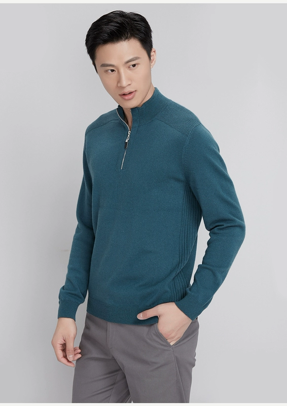 Ordos 17 mùa thu và mùa đông nửa cao cổ áo vai chủ đề nam cashmere áo len Y176A0005