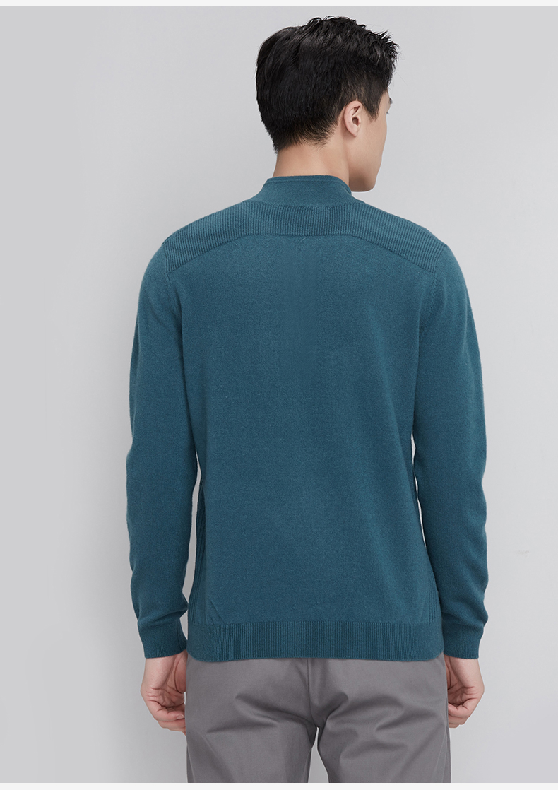 Ordos 17 mùa thu và mùa đông nửa cao cổ áo vai chủ đề nam cashmere áo len Y176A0005