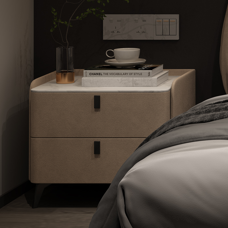 Italian Minimalist Bed Head Cabinet Modern Light Lavish Rockboard Bed Head Cabinet Bedroom Minima Cabinet Bed Storage Cabinet Side Cabinet