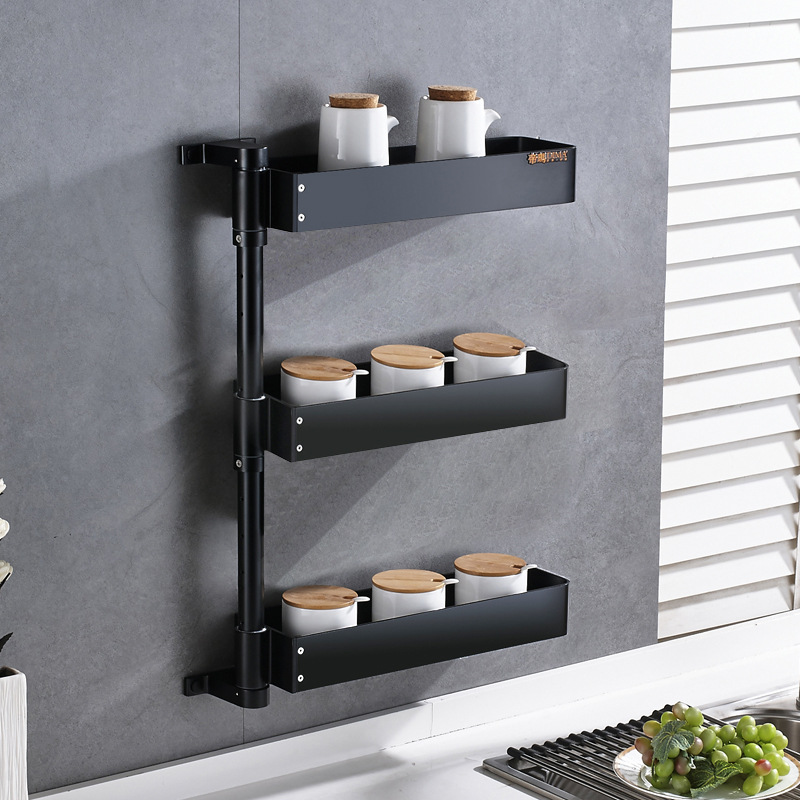 This Clear Cabin Handling Kitchen Shelve Rotating Seasonings Containing Layer Shelf Supplies Pendant Wall-mounted Oil Salt Sauce Vinegar