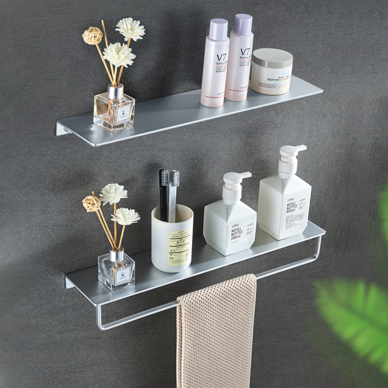 Thickened bathroom shelf powder room toilet storage shelf wall-mounted bathroom bathroom supplies wash rack free of punching