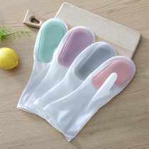Washing dishes gloves female kitchen household washing clothes washing dishes to rust housework rubber waterproof and durable rubber housework cleaning