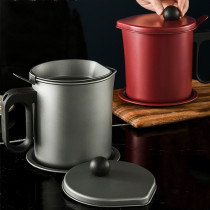 Net red filter oil pot oil storage tank kitchen refueling oil leakage oil slag pot with cover filter screen household commercial oil bottle