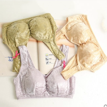 Omeisha no steel ring sports underwear gathers glossy size yoga bra cotton no glue bone 4-breasted 5139