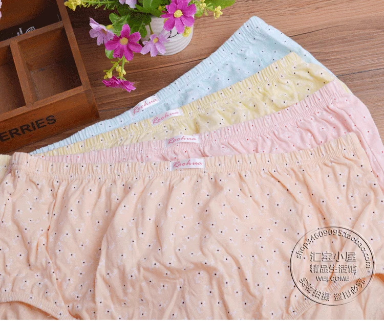 2 hộp cotton huahua đồ lót nữ eo cao cỡ lớn đơn giản cotton thoáng khí chống dị ứng quần tam giác