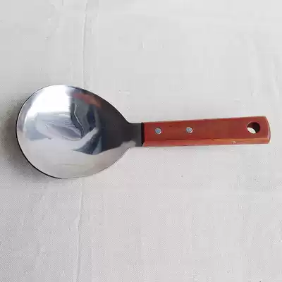 Non-hot wooden handle rice spoon stainless steel spoon tofu flower spoon tofu spoon tofu spoon tofu spoon