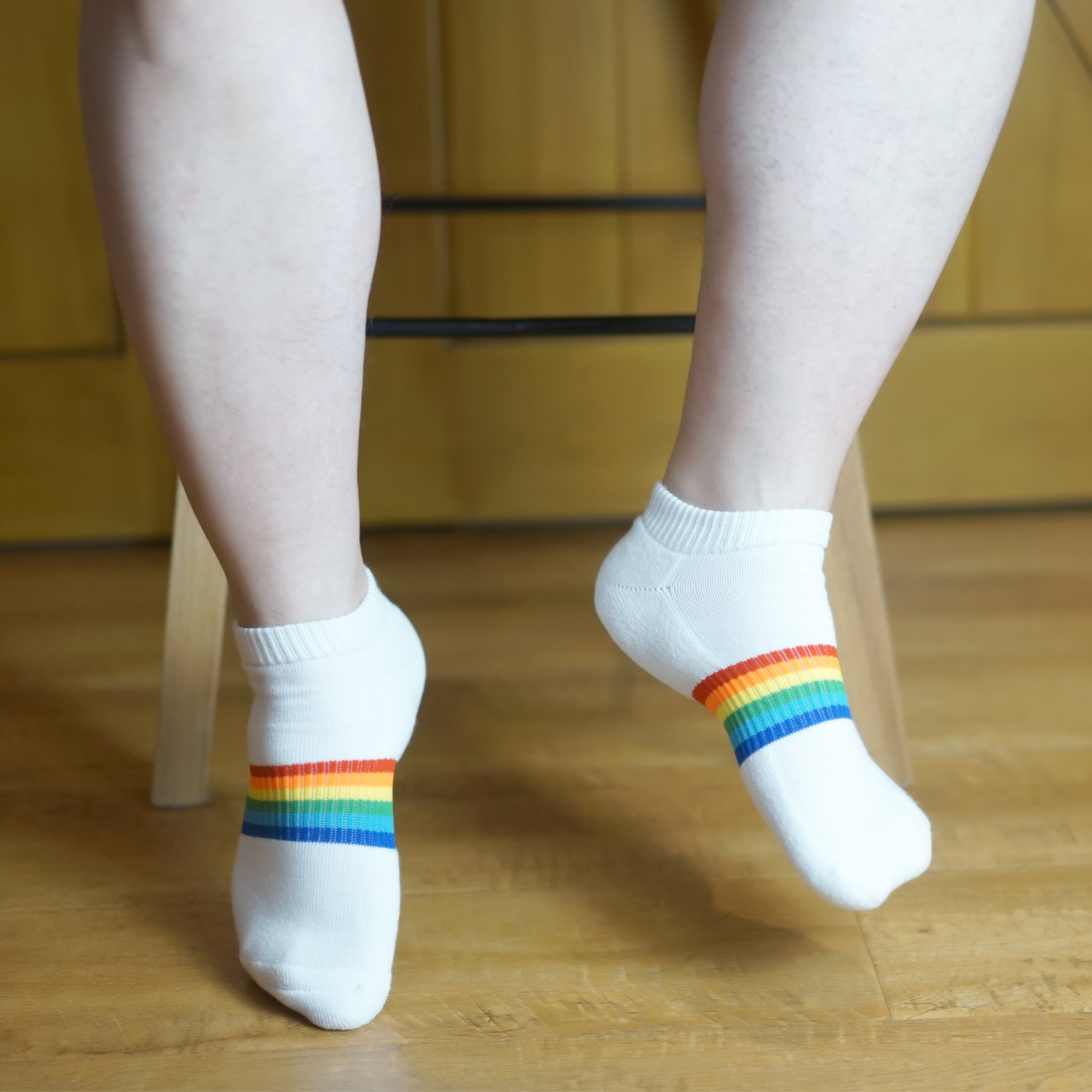 Kumamoto Cotton Shop Rainbow Striped Men's Socks Cotton Sweat-absorbent Socks