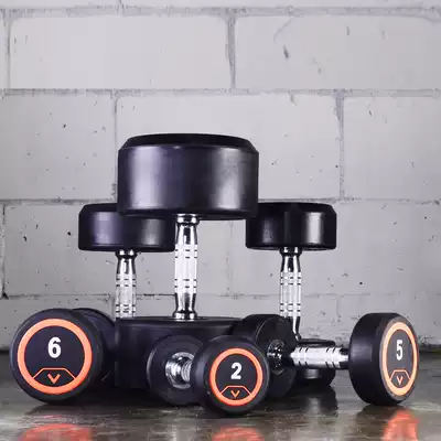 Dumbbell round head glue men's hand bell fixed barbell gym TPU foot weight 2 to 60kg Yaling Tapot Bell