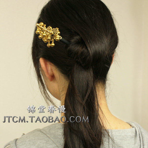 Japan direct mail Kagura Bell hairpin shrine witch Fu Ling Kagura dance god tool brass a hairpin