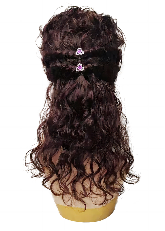 Clavicle-Length Wig for Women, Medium-Long Hair, Real Hair Wig, Full Human Hair Wig, Cheongsam Wig, Can Be Styled into Half-Up or Updo, Wig Set