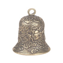 Brass dragon pattern bell keychain pendant copper sculpture Xianglong copper bell national trend pendant handmade accessories old copperware