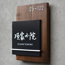  There are strokes to send original personality retro house number Solid wood iron house number Stainless steel brushed custom characteristic house number