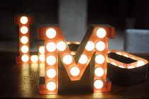  Personality bulb word retro luminous word advertising sign creative American style door design customization