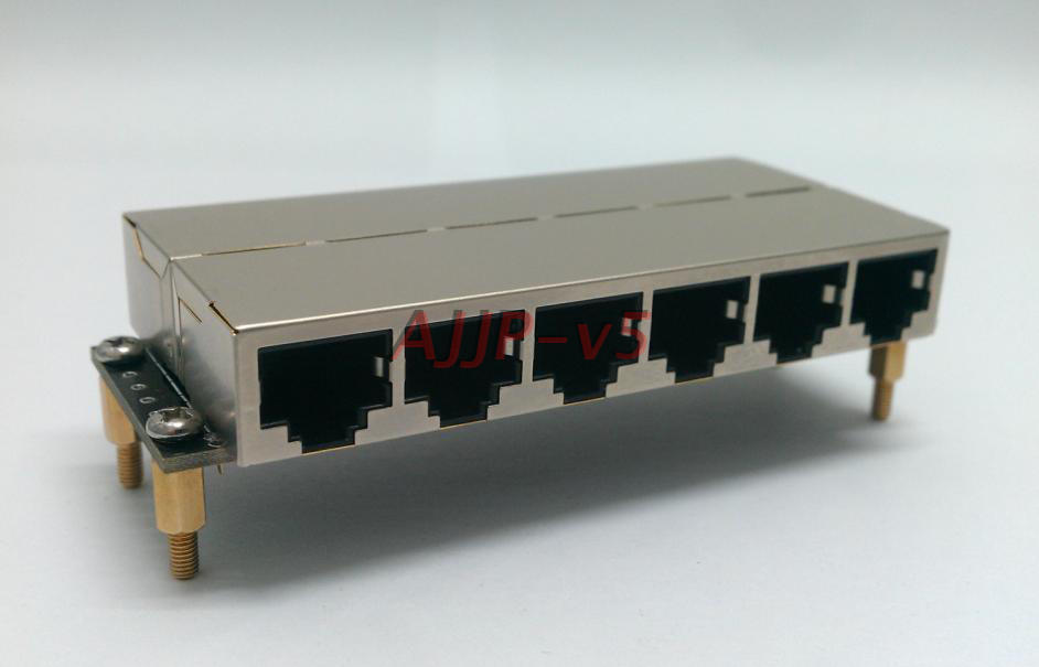 rj45 network cable through connector network port adapter board 6 channel network cable multi-docking module 6 port hub connector