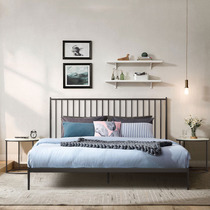 The Nordic wrought-iron beds light luxury simple 1 8 m 1 5 meters double small-sized master bedroom edging matte black princess bed