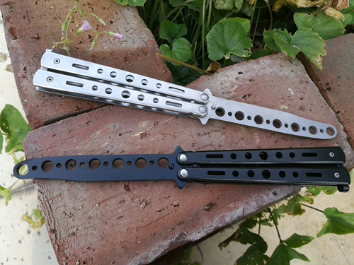 Нож-бабочка, тренировочный нож, инструмент для метания, складной нож C27, черно-белый метательный нож без края