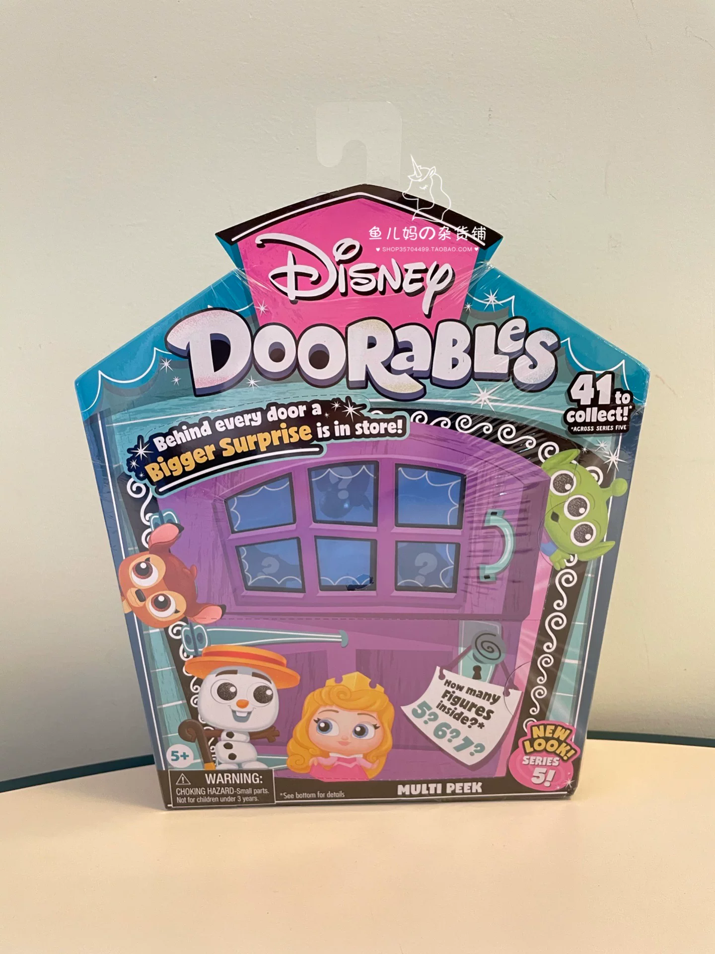 [Qing] Американский DISNEY Doorables Five -Старший персонаж Диснея открывающий дверь сложенный дом скрытая коробка игрушка