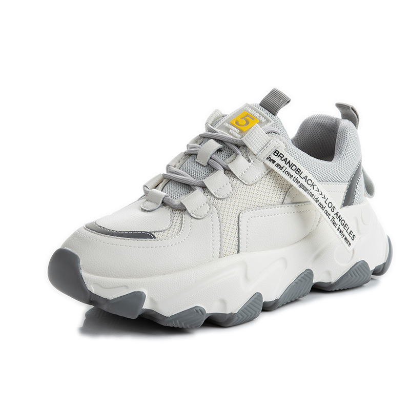 Jiren foreign trade new leather old women's shoes Korean version all-match casual sports shoes women's thick bottom spring white shoes shallow mouth