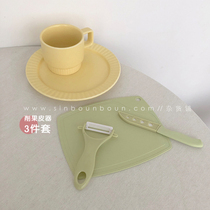Xin Gang help kitchen household ceramic planer Fruit knife Melon knife Peeler knife Cutting board knife set combination