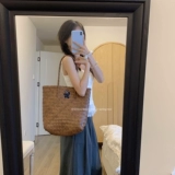 Оригинальная плетеная корзина, вместительная и большая сумка на одно плечо