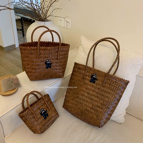 Оригинальная плетеная корзина, вместительная и большая сумка на одно плечо