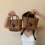 Оригинальная плетеная корзина, вместительная и большая сумка на одно плечо