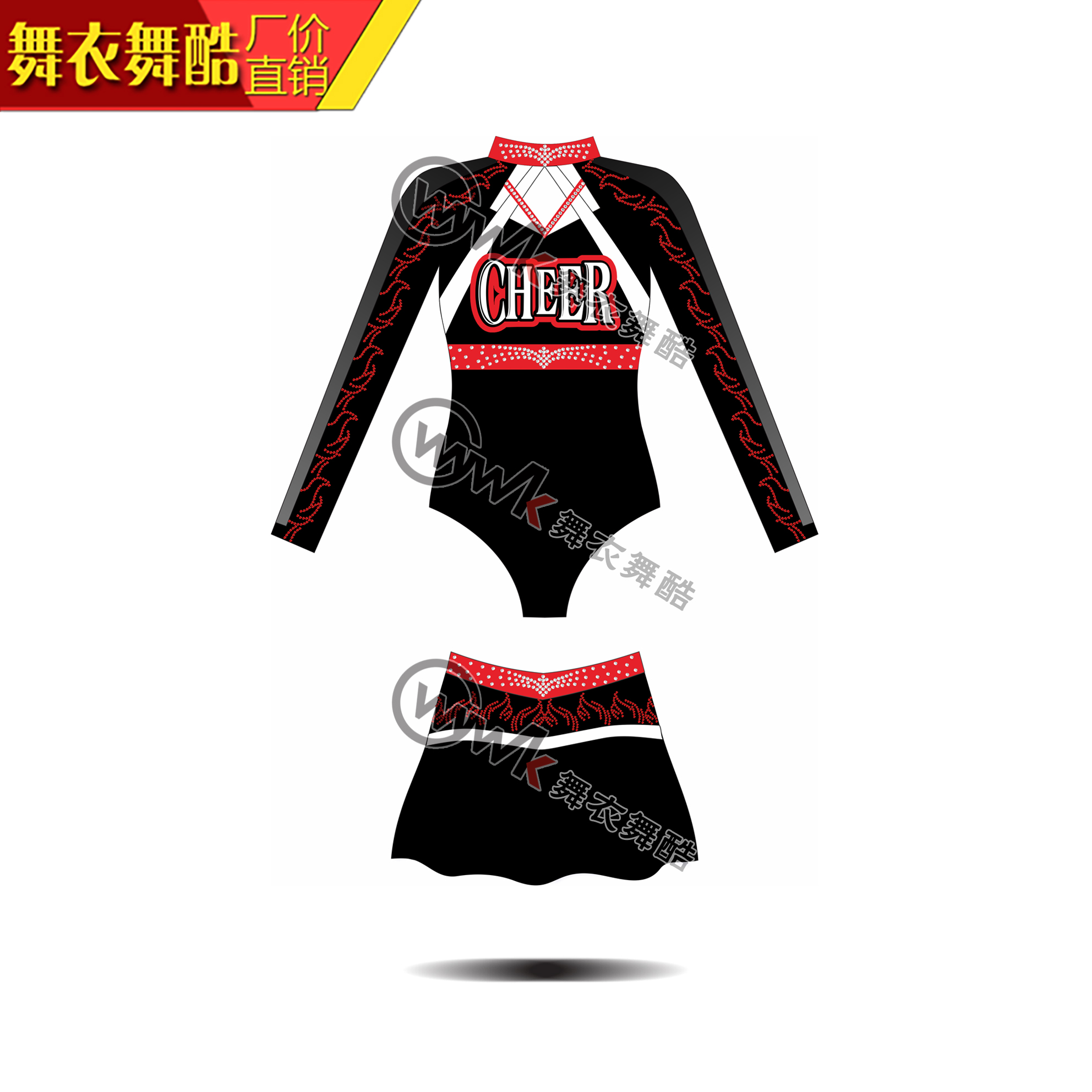 Dance clothes dance cool cheerleading custom art professional clothing bodybuilding art test competitive gymnastics competition performance training team
