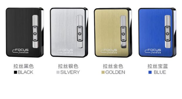 Tập trung hộp thuốc lá siêu mỏng Hộp thuốc lá bom tự động với usb sạc nhẹ hơn kim loại sáng tạo 10 gậy - Bật lửa bật lửa khò xịn