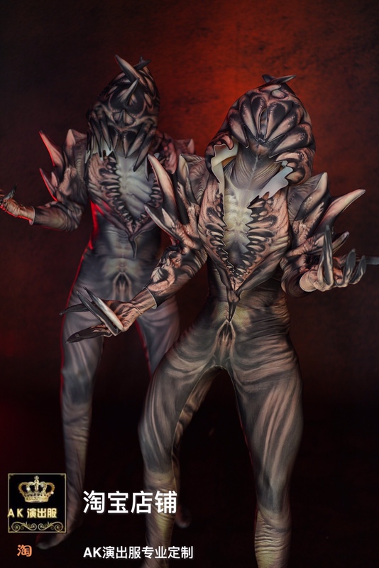 Ak Performance Costumes Nightclub Bar Halloween Event Fang Print Unisex Fake Exposed Flesh Gogo Dance Team
