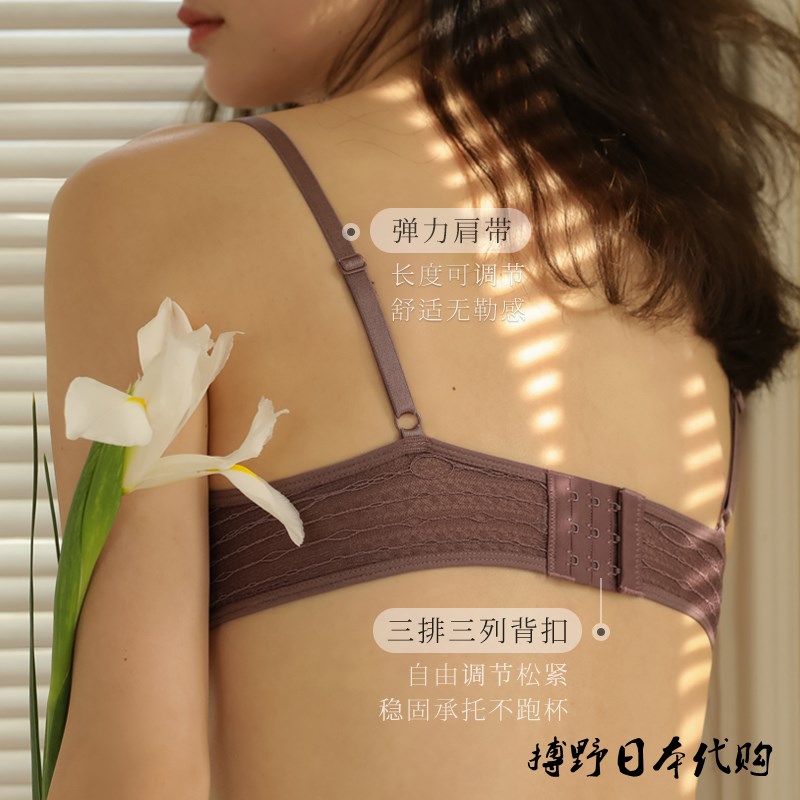 Japanese JULIPET ultra-thin French underwear triangular cup lace girl sexy show small chest gathered bra bra