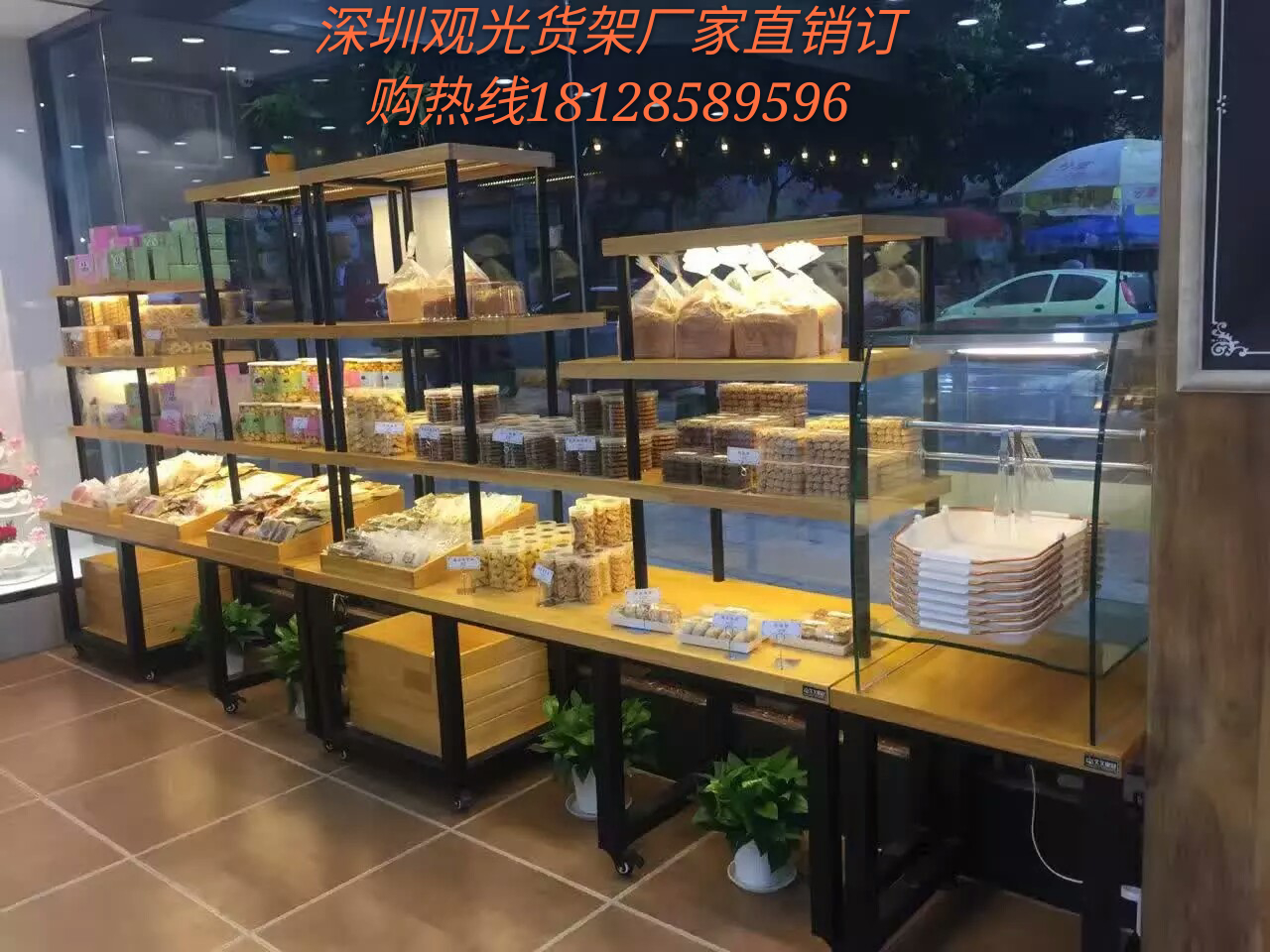 Shenzhen bread showcase Bread cabinet Gift cabinet Cake model cabinet Paint side cabinet Island cabinet
