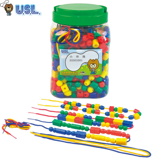 Taiwan Usl Children's Small Beads 650 Pieces Baby Sorting and Stringing Beads Stringing Game Toy