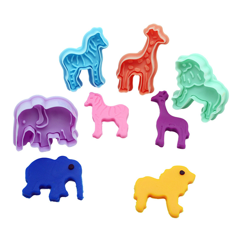 Creative DIY kindergarten handmade Meilao materials Children's toys plasticine mold set spring cutter-Animals