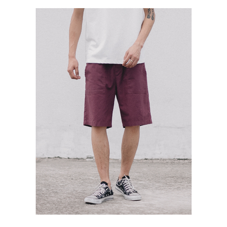 GBOY mùa hè Nhật Bản Harajuku phong cách linen quần short nam thanh niên màu rắn đơn giản phần mỏng rửa chic loose quần